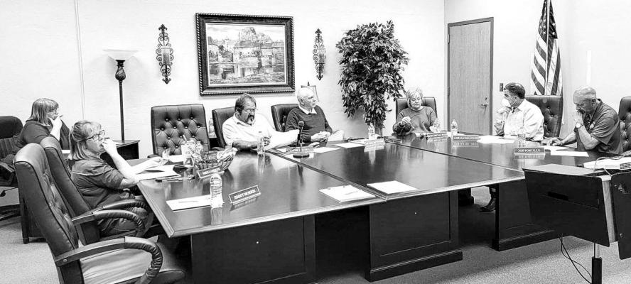 AISD trustees discuss new search firms during a special meeting on Feb. 28. Avalanche photo by Roxanne Hill