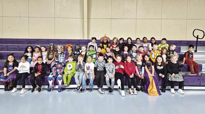 First graders at Alpine Elementary School went all-out on Halloween and dressed up as their favorite superhero, princess, villain, zombie, and everything in between. Photo by Kara Gerbert