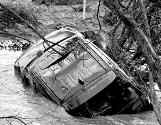 A 2015 Jeep utility vehicle with California plates was swept away in flash flooding Monday night. Courtesy photo
