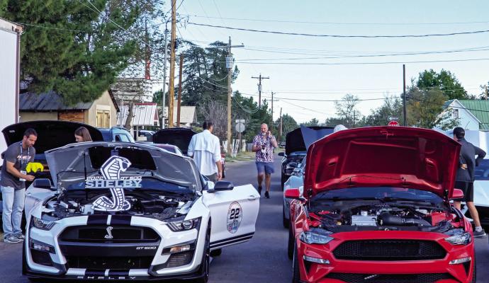 Around 100 car enthusiasts, primarily Mustang owners, descended on Alpine this past weekend to take part in the annual Octane Fest held at The Stable. Besides a poker run and entry fees, money was also raised in a silent auction that benefits the Alpine Christian School. Photo by Kara Gerbert