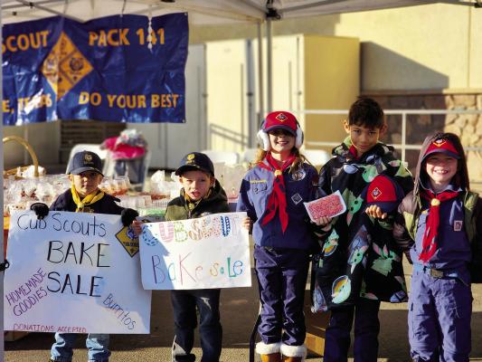 Cub Scouts from Pack 141 hocking their wares at a bake sale in front of True Value. Avalanche photo by Kara Gerbert