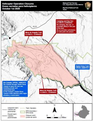This map lists the closures and areas of management beginning today. Photo courtesy of NPS