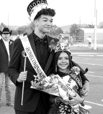 Alpine High School crowned their king and queen during homecoming ceremonies last Friday night. Homecoming king Jobre Evans was chosen at Wednesday night’s homecoming pep rally and bonfire and Elyse “Chiquita” Ramos was chosen when she was crowned on Friday night. Courtesy photo