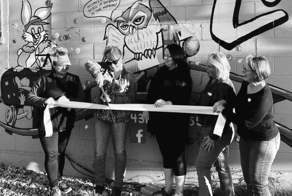 Big Bend Chamber of Commerce hosted a ribbon cutting for new business Shot Time Liquors on Nov. 17 at Study Butte. Pictured are Jennifer McCann, Jolea Cruzan, Kaci Kothmann, Amy Law, and Michelle Chiles. Photo courtesy of Shawn Shields