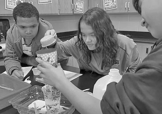 Seventh graders at Alpine Middle School discovered how surface pollutants contaminate groundwater in their science class last week. The students constructed these edible aquifers, which they then were able to eat. Courtesy photo