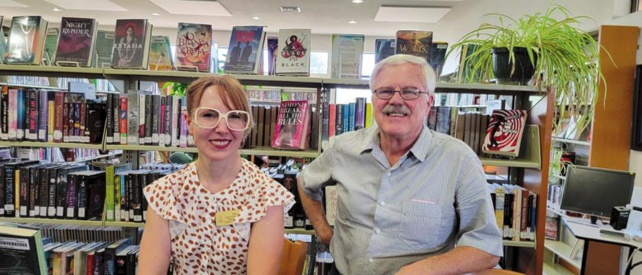 Public Services Librarian Nan Jamieson and library Director Don Wetterauer at Alpine Public Library. Avalanche photo by Roxanne Hill