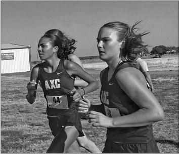 Emy Hernandez and Molly Garrett were two of the three girls’ Cross Country Team members who competed at the Warpath Invitational this past weekend at Jim Ned. Courtesy photo