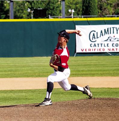 Reese Weaks prepares to hurl a slider to Homeplate during a home game earlier in the season. Photo by Kara Gerbert