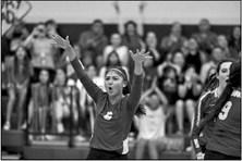 Hope Dominguez celebrates a reception at a recent game