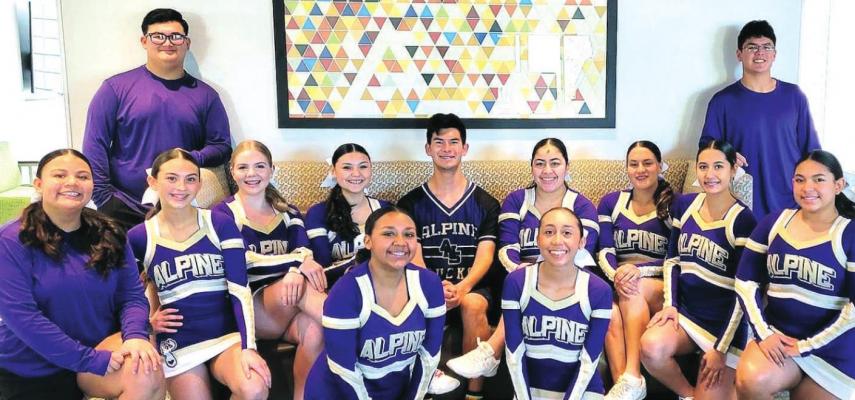 Fightin’ Buck 2021-2022 cheerleaders Ryan Gooch, Jaime Rodriguez, Brittany Maltos, Sierra Maxwell-Valenzuela, Madalyn Warren, Masiela Miranda, Marco Martinez, Ryka Morales, Angela Martinez, Jaelyn Monclova, Roxell Adams, Illeana Hamilton, Lourdes Acosta not pictured: Kimberly Lara, Johanna Barber, Alyssa Duenez, Genesis Huerta, Danica Mulholland, and Lucas Rios. Courtesy photo