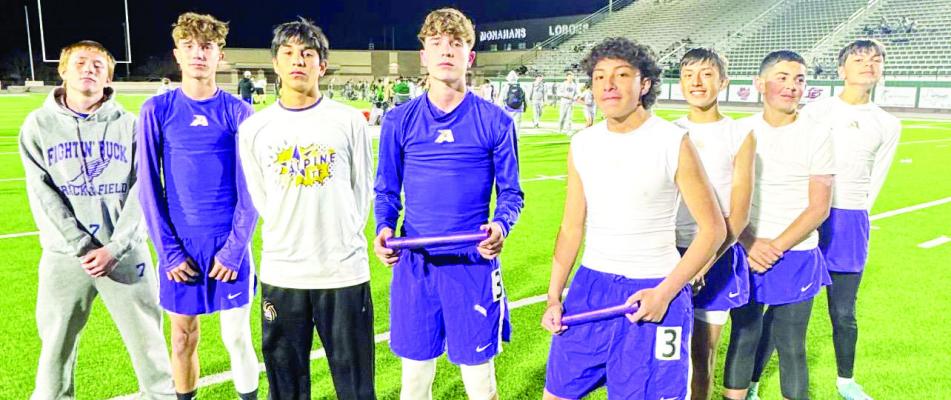 This group of AMS track stars performed exceptionally well in Monahans this past weekend at the Sandhills Relays. Members of both the 7th and 8th-grade boys’ teams are John Ritchie, Cooper Roach, Matthias Prieto, Emerson Roach, Cesar Pompa, Roman Holguin, Jett Ryan, and Brody Warren. Courtesy photo