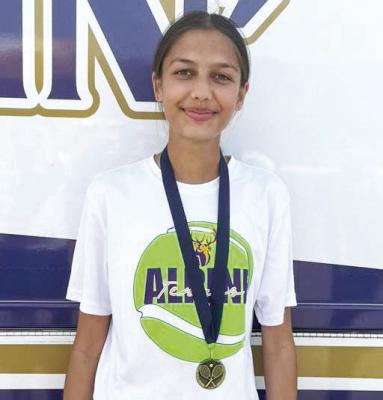 Leah Struthers earned another first-place medal in the 8th-grade girls’ singles. Courtesy photo