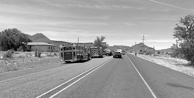 A major two-vehicle collision occurred just west of Alpine on Saturday afternoon around 1 p.m., stalling highway traffic to and from Marfa. Courtesy photo