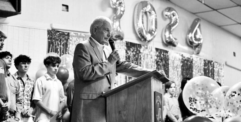 Coach Wayne Schroeder was honored at the annual sports banquet honoring the AISD 2023-2024 athletes earlier in May. Photo by Phil Fierro