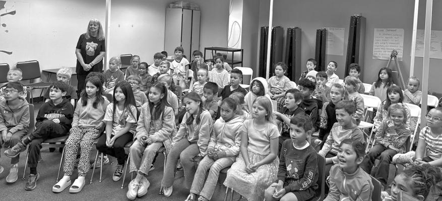 Ms. Hardaway’s second-grade science class had the opportunity to meet award-winning author and scientist Tracy Borgmeyer last week via Zoom. Borgmeyer is the author of “Halley Harper: Science Girl Extraordinaire.” The author, a chemical engineering graduate of Texas A&amp;M who currently lives in the Woodlands near Houston, told the students a bit about the creative process behind her work and will be donating the complete box series of her book to Ms. Hardaway’s classroom. Courtesy photo