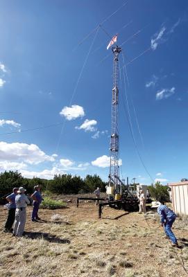 The Big Bend Amateur Radio Club raises an antenna at last year’s Field Day event held South of Alpine. Photo courtesy of BBARC