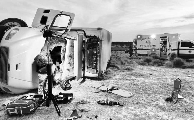 Roll-over accident required extraction equipment
