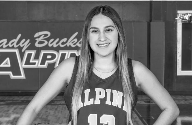 Alpine Lady Buck Alexis Rodriguez broke the school record of total points scored in a basketball game. Rodriguez scored 28 points in a single game to beat the old record. Read about the Lady Bucks on page 8. Courtesy photo