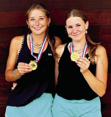 Sadie Carter and Annaliese West are headed to the State Tennis Championship after placing first last week in the Region II Regional tennis tournament in the girls’ doubles division. Courtesy photo