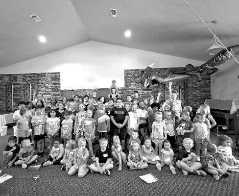 The First Baptist Church began their Vacation Bible School on Monday morning, which will continue for a week. A good group of area youth showed up to participate in singing, recreation, and worship.