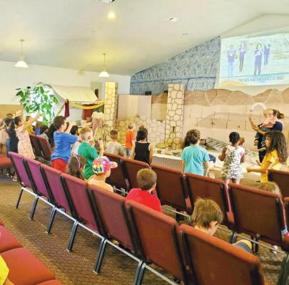 Children attend a recent vacation bible school at First Baptist Church of Alpine. Courtesy photo