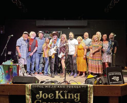 Joe King Carrasco and his band performed this past Saturday for the ArtWalk’s fundraising Pachanga. Also on hand was the Alpine Humane Society who were accepting donations for their services for local pets. Courtesy photo