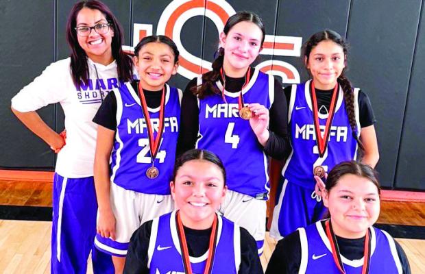 The Marfa Junior High Lady Horns placed third last week at the Sanderson Tournament. Photo courtesy of Marfa ISD