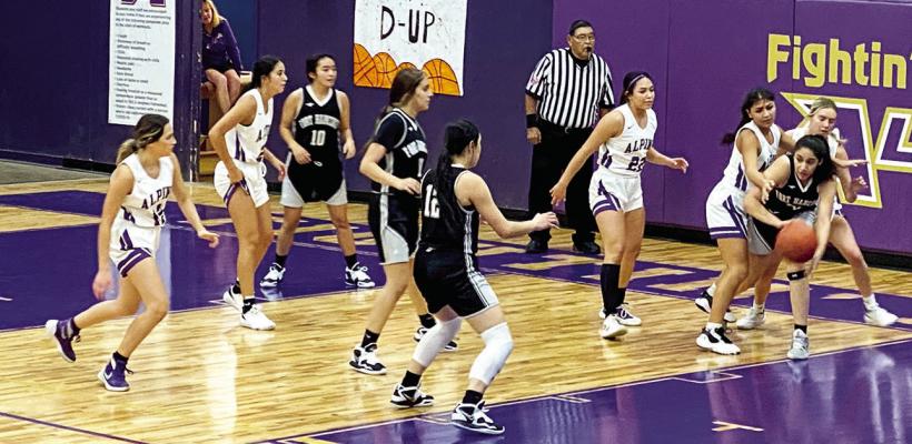 Alpine Lady Bucks battle on their home court in recent play. Avalanche photo