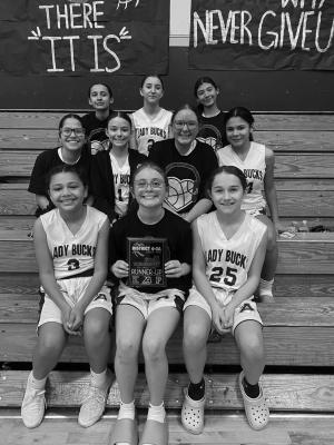Alpine Middle School 7th-grade basketball girls took the runner-up spot in this past weekend’s District tournament. The girls won their first game of the tournament against Presidio, defeating the Blue Devils 28-11. They were defeated by a single basket in overtime in their second game against the Kermit Yellowjackets, where they lost 26-28. Courtesy photo