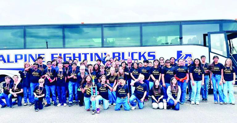 The AMS sixth-grade band recently performed at the Greenwood solo and ensemble contest and festival and received a rating of 1-outstanding for their concert performance. Fifty-six students also received a first Superior Rating for their solo performances. Courtesy photo