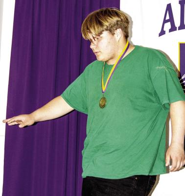 AHS senior Xander Dodson was awarded the Shining Star award at Monday evening’s academic awards ceremony. Photo by Kara Gerbert