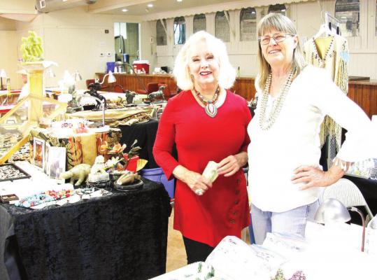 Marjie Erkkila of Fort Davis and Virginia Brotherton of Alpine at a recent gem and mineral show in Alpine. Courtesy photo
