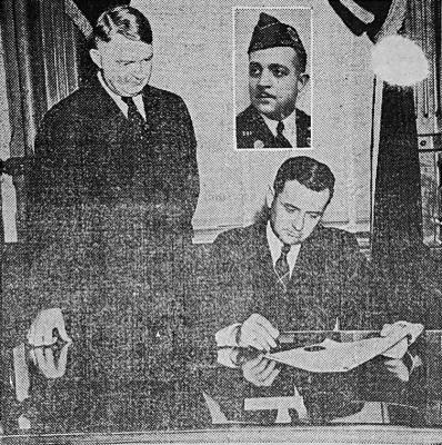 November 11, 1938 November 4-11 has been proclaimed to be “American Legion Week in Texas” by Governor James V. Allred. With him, to observe the signing, is Fred E. Young, department adjutant.