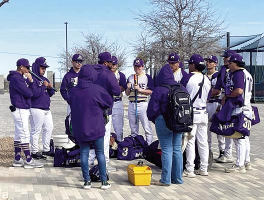 The Alpine Bucks had a pre-game meeting with their coach Adam Llanez before they began tournament play last week in Fort Stockton. Courtesy photo