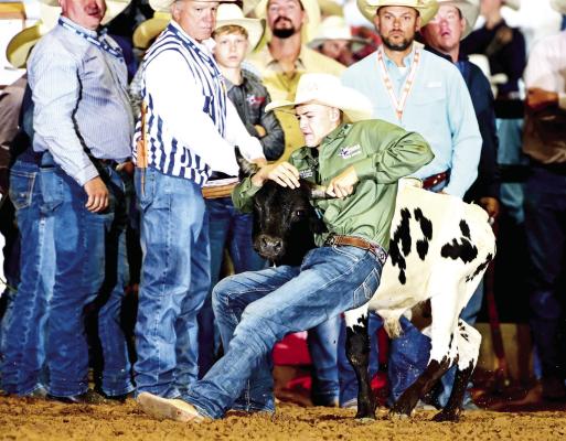 Rode Babb, an outgoing eighth-grader at Alpine Middle School, qualified for the Texas Junior High State Finals in the Chute Dogging and Team Roping. Rode is the son or Haley and Levi Babb. The state finals were comprised of over 850 athletes from all over the State of Texas and held in Gonzales. Courtesy photo