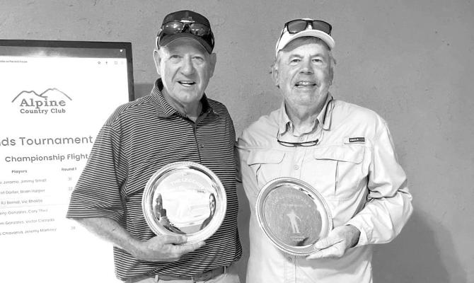 Tim Harper and partner and 2024 Legends Honoree Jim Pogue are this year’s Legends Flight champions. Courtesy photo