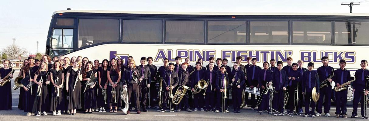 The Alpine Middle School Fightin’ Buck Band participated in the UIL sight reading and concert performance contest on Wednesday, April 2. The band earned a superior rating for sight reading and an excellent rating for their concert performance. Courtesy photo