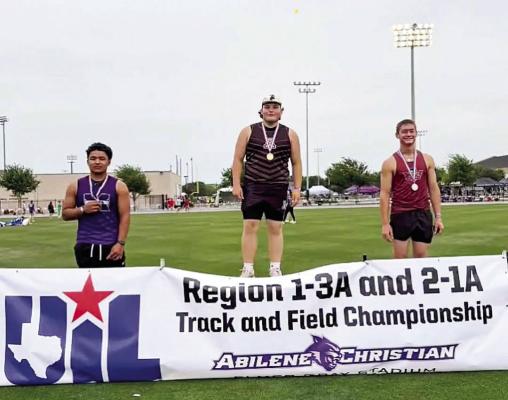 Ayden Alvarez won third place in this past weekend’s 2-1A Regional track and field meet held in Abilene. Alvarez competed in the shot put event. Courtesy photo