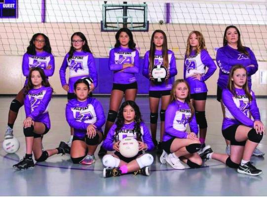 Pictured are the Alpine Lady Bucks youth volleyball team who won their first championship last week. Courtesy photo