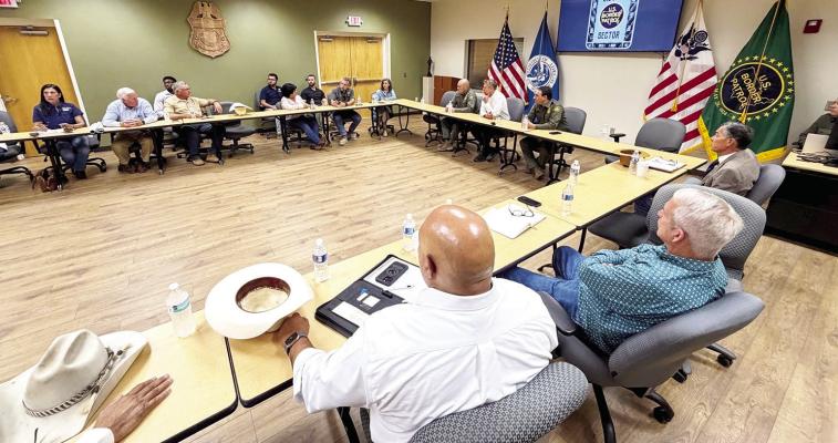 Area stakeholders, including county judges, sheriffs, and other state and federal government officials, were on hand last week meeting with CBP Commissioner Rodney Scott during his trip to Big Bend to see firsthand the landscape, challenges, and pushback the border wall project has garnered. Courtesy photos