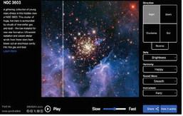 Screenshot representation of hearing Hubble. To hear your own Hubble image, visit https://science.nasa.gov/ mission/hubble/multimedia/online-activities/hearinghubble/. Courtesy of NASA