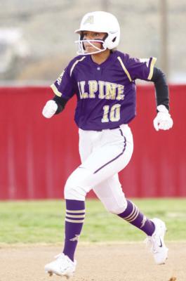 Jaycee Portillo rounds the bases during the Lady Bucks match-up against Stanton last Tuesday. Photo by Shawn Yorks