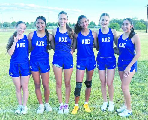 With three team championships under their belts this season, these Lady Buck varsity cross-country runners continue to improve times and add to their award count for AHS. Courtesy photo