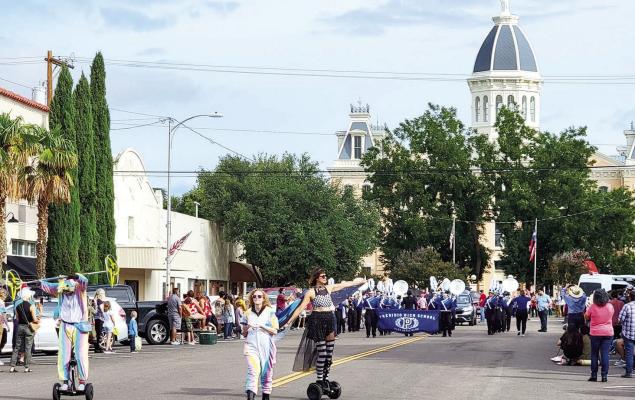 There was plenty of excitement, live music, and colorful parade floats for locals and tourists on Sept. 3 as the Marfa Chamber of Commerce kicks off the Marfa Lights Festival at the event’s 35th anniversary. The parade featured Marfa businesses, the Presidio High School marching band, and other locals who enjoyed a fun Saturday morning parading through downtown Marfa. Avalanche photo by Roxanne Hill