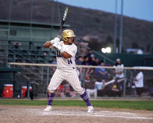 Senior Alec Ramos stands ready at the plate, awaiting a perfect pitch. Photo by Felipe Fierro