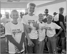 Alpine High School and Sul Ross dual credit students, Brodie Hale, Jobre Evans, Alexa Renteria, and Carolina Mucharras participated in the “Feed the Funnel” program last week in conjunction with the Alpine Food Pantry and the Meals on Wheels program. These students along with many others packaged 50,000 meals for area residents in need.