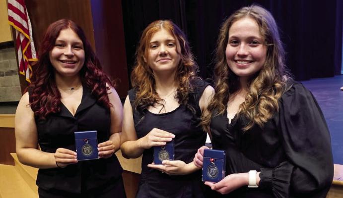 The AHS One Act Play competed in the Area competition recently, and although they did not advance to Regionals, some of the cast and crew earned individual honors. Karyssa Calderon earned an individual honor for Best Stage Manager, while Aila Carpenter earned recognition as an All-Star Cast member, and Abigail Scott earned an Honorable Mention for All-Star Cast. Courtesy photo