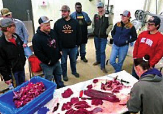 Participants learn about wild game processing at a Sul Ross wild game processing workshop. Courtesy photo