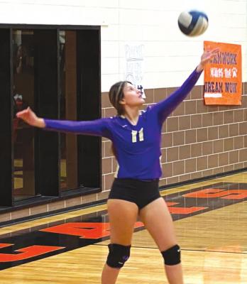 Chloe Cordova serves for the Lady Bucks against the Wink Wildcats on Aug. 31. Avalanche photo by J.T. Maroney