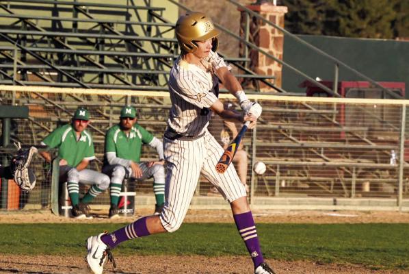 Kelton Tarrant lays down a fielder’s choice in Alpine’s 7-1 victory over Monahans at home. The Bucks enter district play this week with a solid 9-4 record.